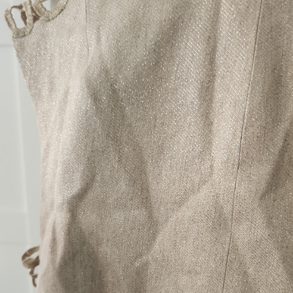 Vintage Moses Collection Metallic Linen Circle Vest S Art to Wear Whimsigoth Y2K - Picture 4 of 10